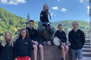 Foto1: Das erfolgreiche Heidelberger First Lego League-Team Kasperl&SAPerl: Shana (7d), Johanna (9b), Jonathan (9b), Greta (7d), Konstantin (7d) und Finn