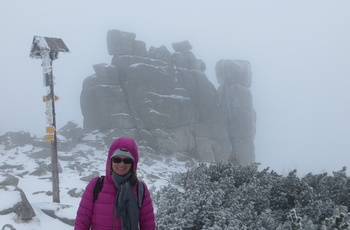 Polnsche Wetterverhältnisse im April (auf dem Weg zur Schneekoppe)